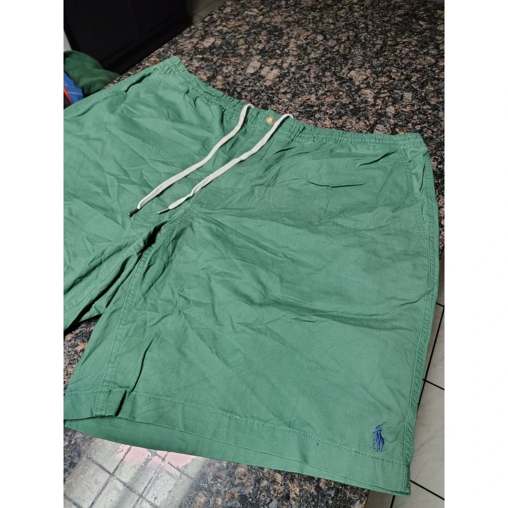 Polo Ralph Lauren Mens Classic Fit Green Drawstring Shorts 2XLT Pony Logo